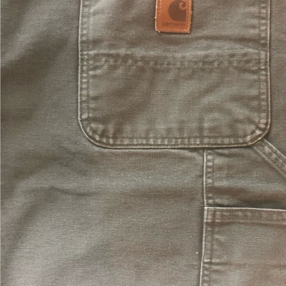 Carhartt Rugged Canvas 100% Cotton Carpenter Cargo Work Short Sz. 44 Olive Green - Picture 6 of 7